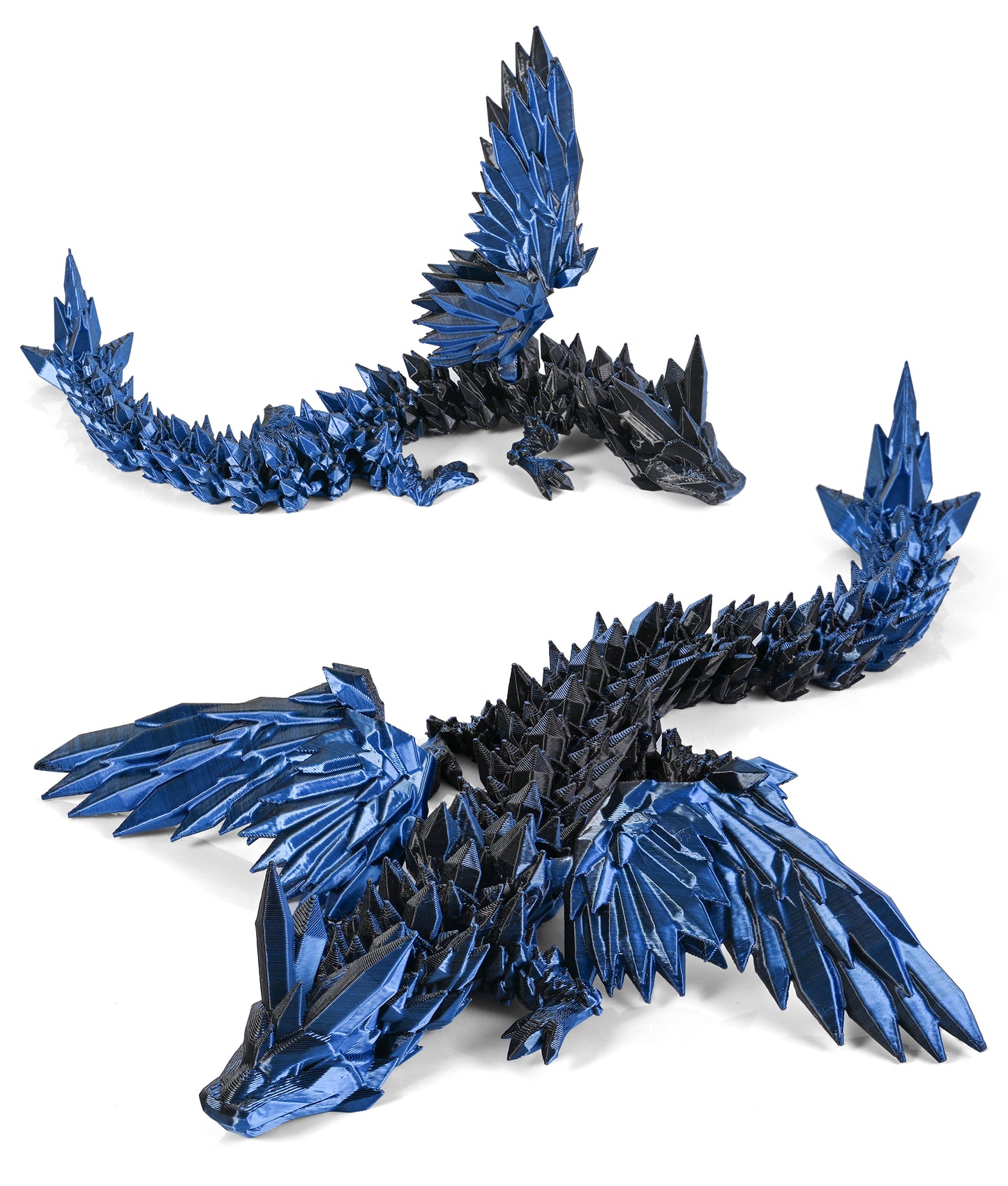 3D Printed Dragon Fidget Toy with Wings (Dark Blue)