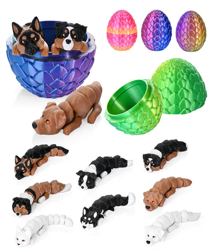 3PCS 3D Printed Dog Toys Mystery Box with Eggs