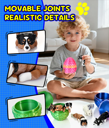 3PCS 3D Printed Dog Toys Mystery Box with Eggs