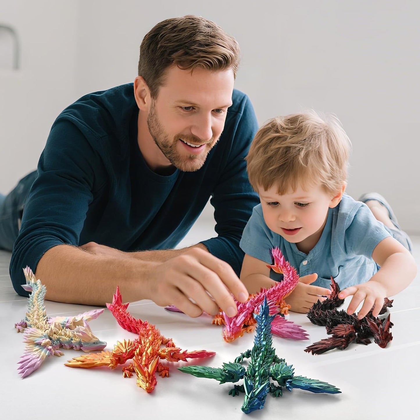 3D Printed Dragon Fidget Toy with Wings (Dreamy Blue)