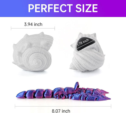3D Printed Animal Fidget Toy Hermit Crab with Shell (Purple)
