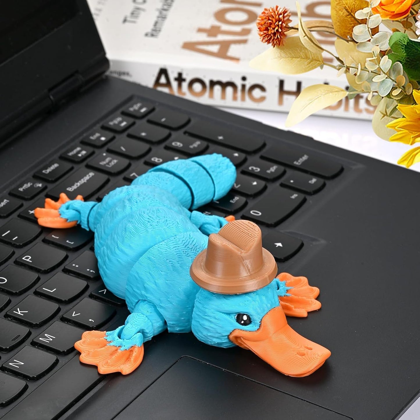 3D Printed Animal Fidget Toy Platypus with Hat