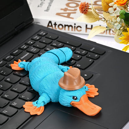 3D Printed Animal Fidget Toy Platypus with Hat