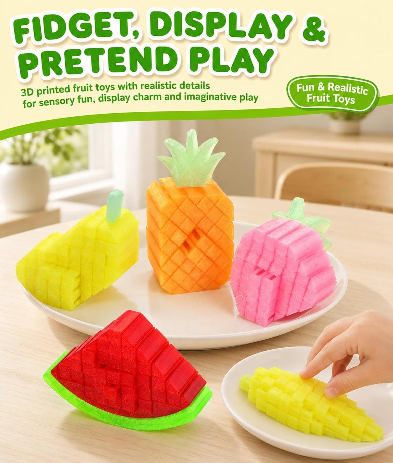 4 Pack 3D Printed Fruit Fidget Toys product image 5
