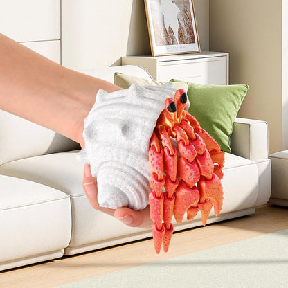 3D Printed Animal Fidget Toy Hermit Crab with Shell (Red)