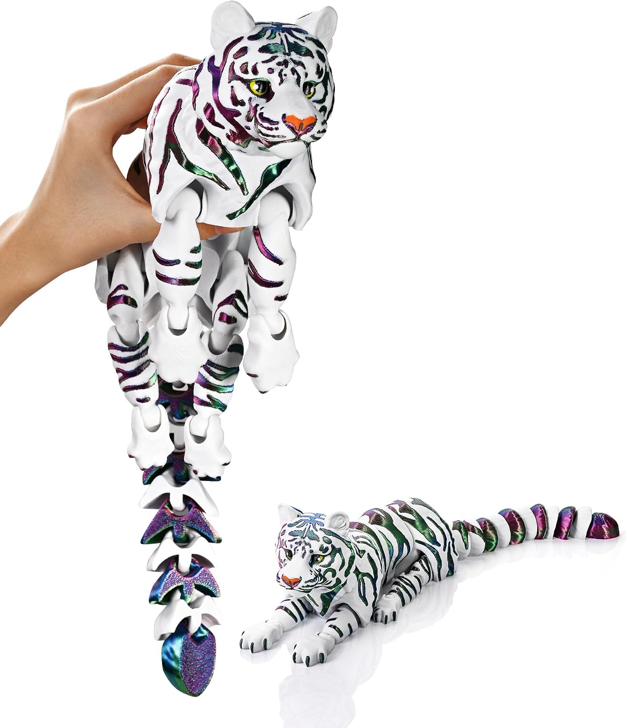 White tiger 3D printed animal fidget toy