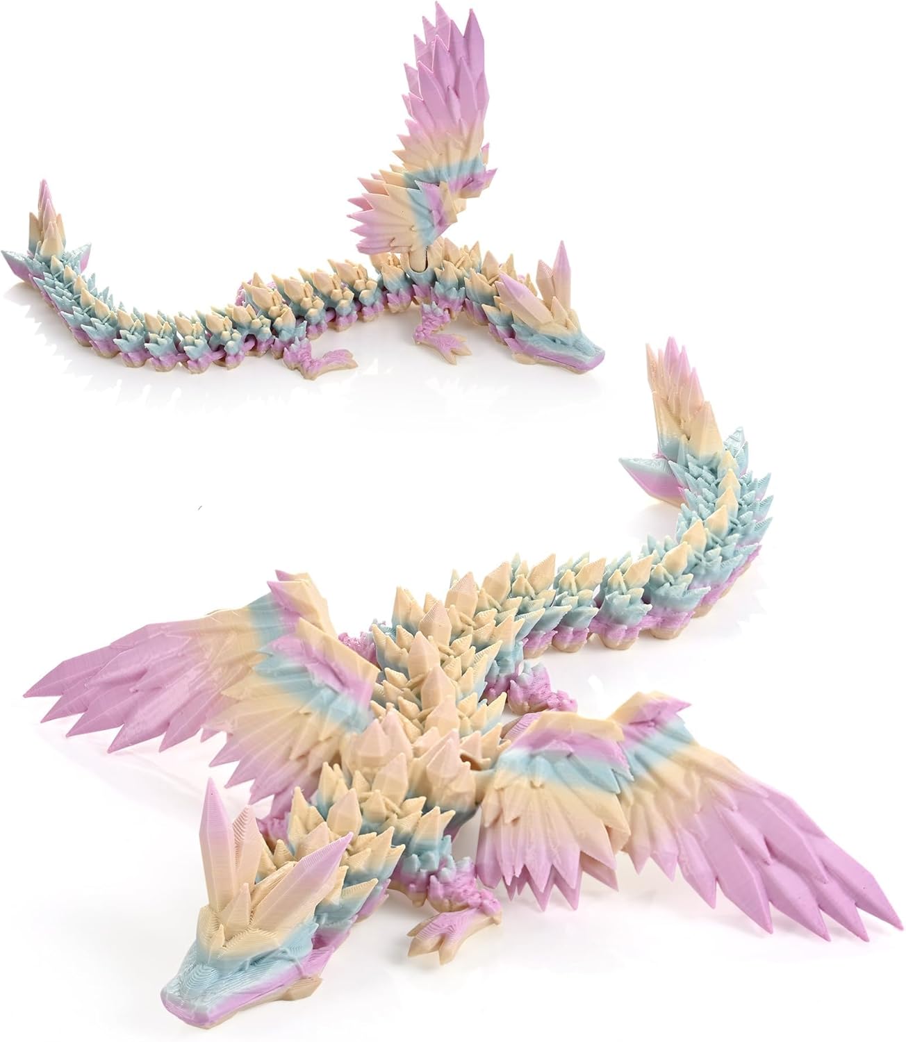 3D Printed Dragon Fidget Toy with Wings (Macaron)