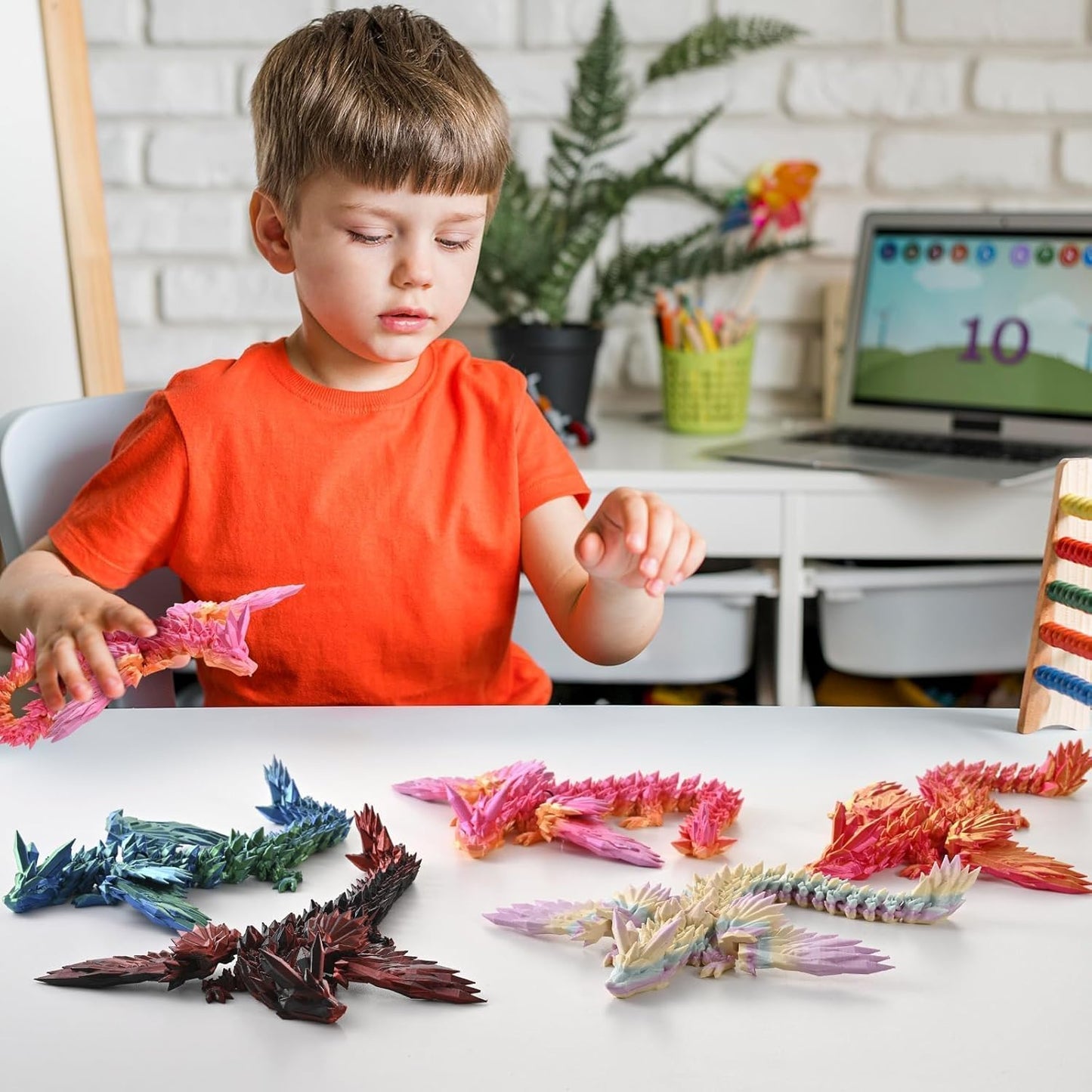3D Printed Dragon Fidget Toy with Wings (Dreamy Purple)