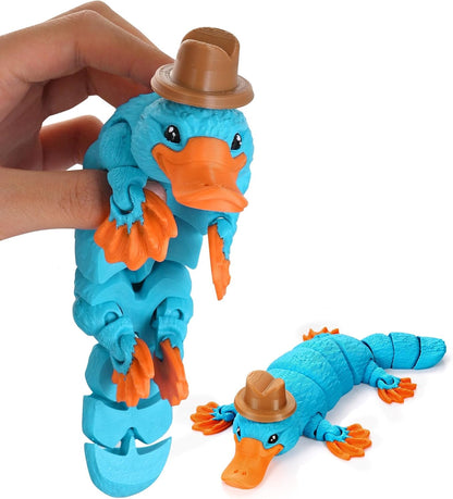 3D Printed Animal Fidget Toy Platypus with Hat