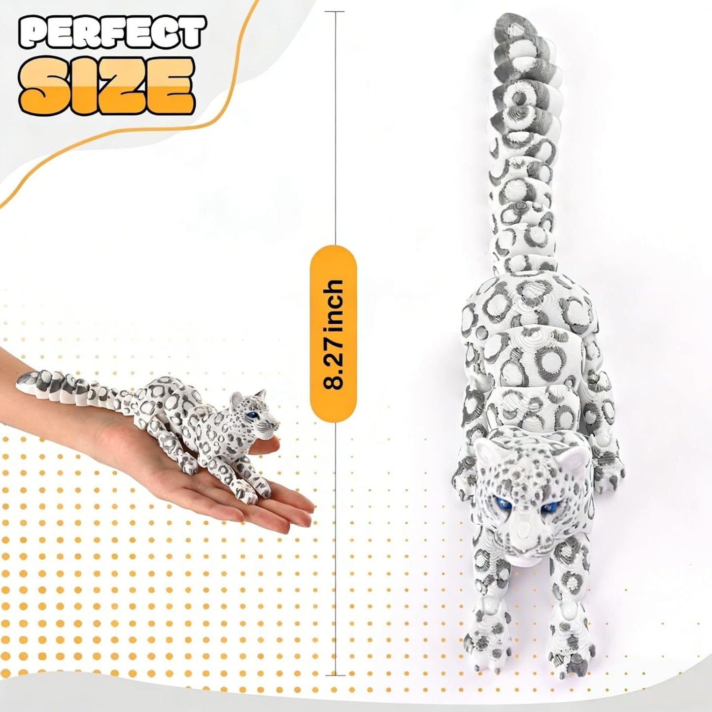 3D Printed Animal Fidget Toy Snow Leopard