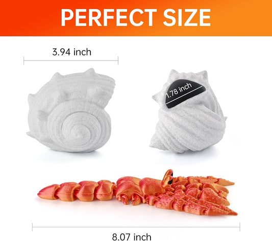 3D Printed Animal Fidget Toy Hermit Crab with Shell (Red)
