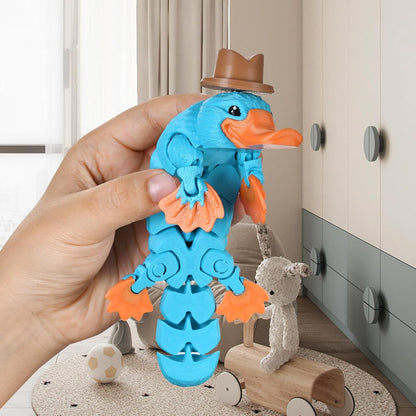3D Printed Animal Fidget Toy Platypus with Hat