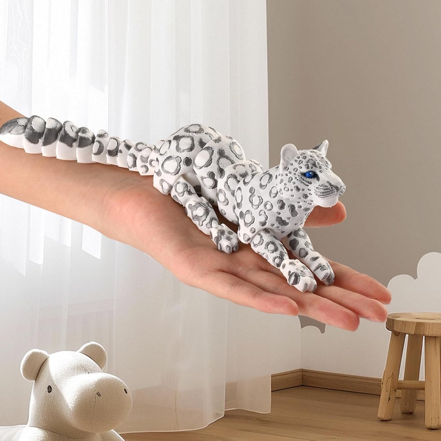 3D Printed Animal Fidget Toy Snow Leopard
