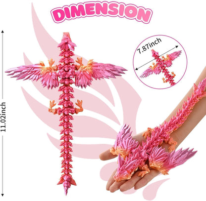 3D Printed Dragon Fidget Toy with Wings (Rainbow)