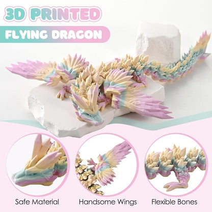 3D Printed Dragon Fidget Toy with Wings (Macaron)