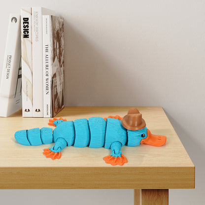 3D Printed Animal Fidget Toy Platypus with Hat