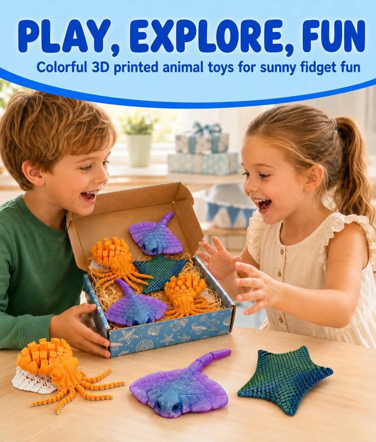 3 Pack 3D Printed Sea Animal Fidget Toys product image 6