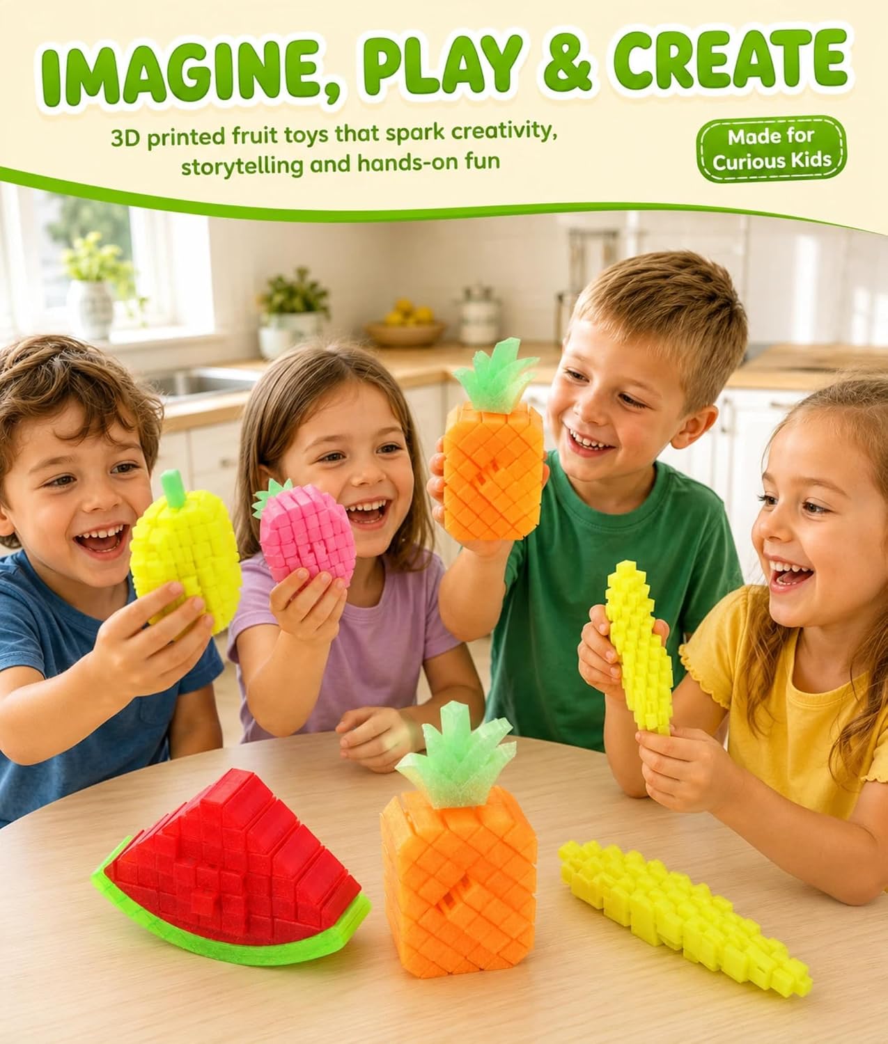 4 Pack 3D Printed Fruit Fidget Toys product image 6