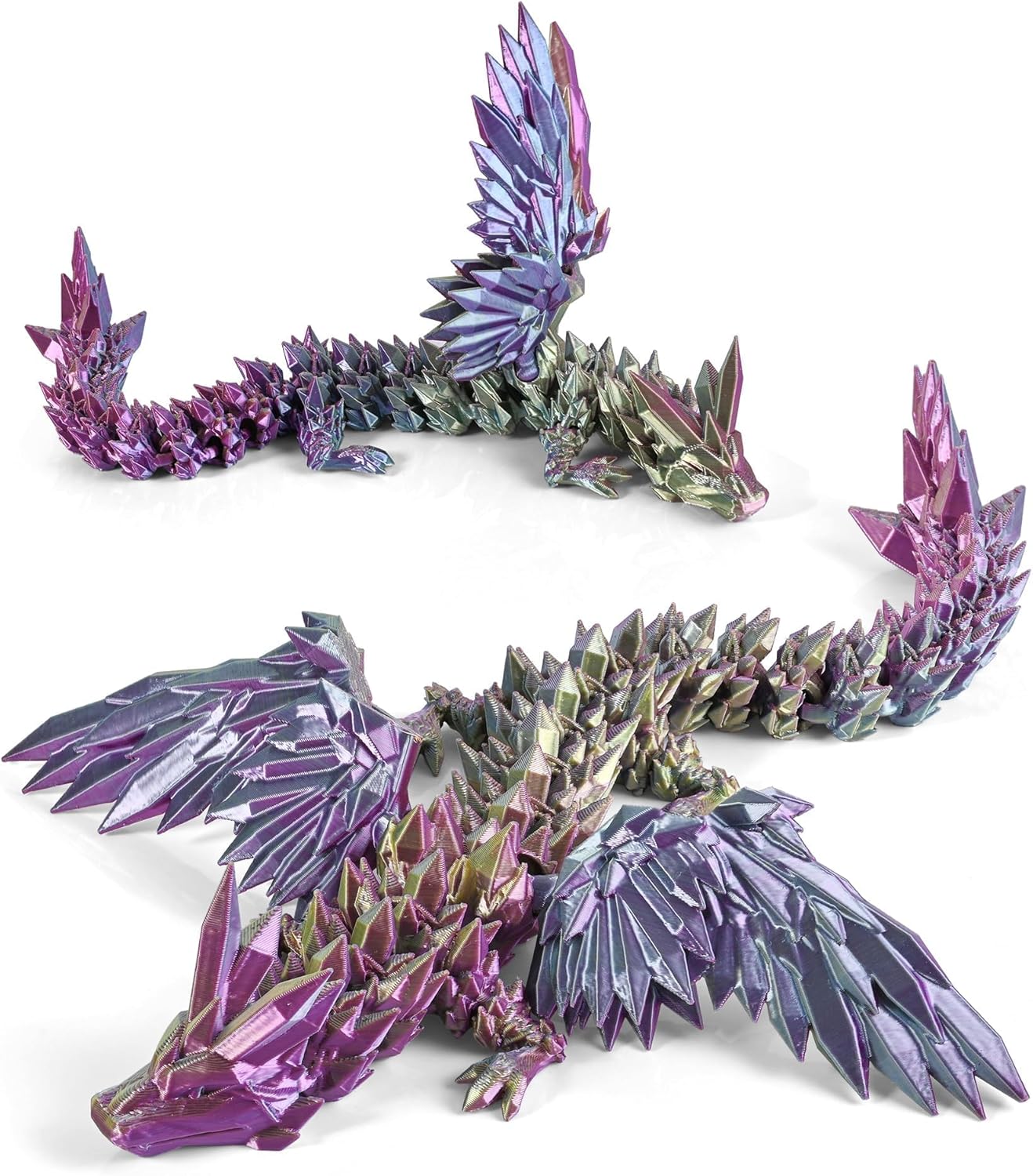 3D Printed Dragon Fidget Toy with Wings (Dreamy Purple)