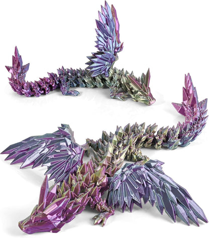 3D Printed Dragon Fidget Toy with Wings (Dreamy Purple)