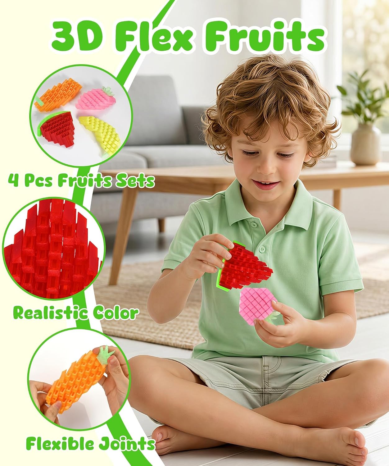 4 Pack 3D Printed Fruit Fidget Toys product image 2