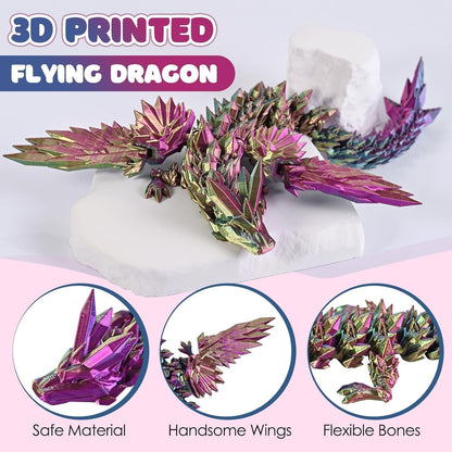 3D Printed Dragon Fidget Toy with Wings (Dreamy Blue)