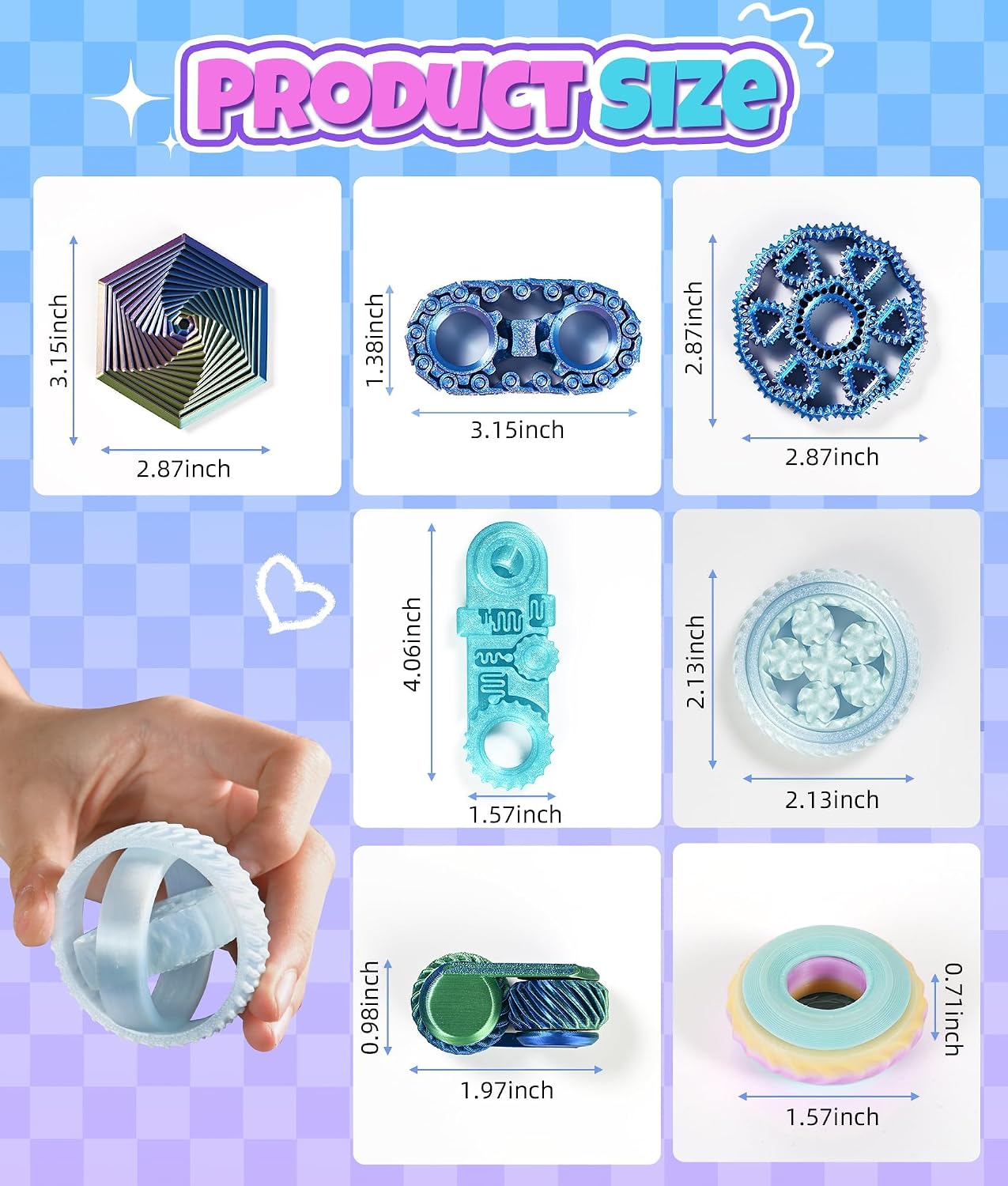 7 Pack 3D Printed Kinetic Fidget Toys product image 2