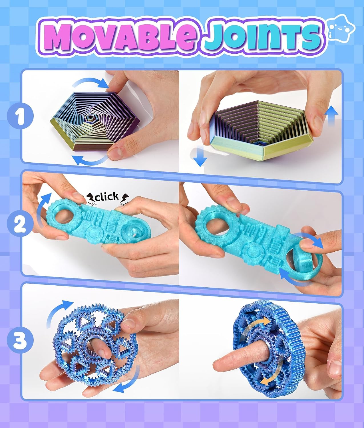 7 Pack 3D Printed Kinetic Fidget Toys product image 3