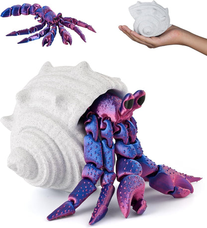 3D Printed Animal Fidget Toy Hermit Crab with Shell (Purple)
