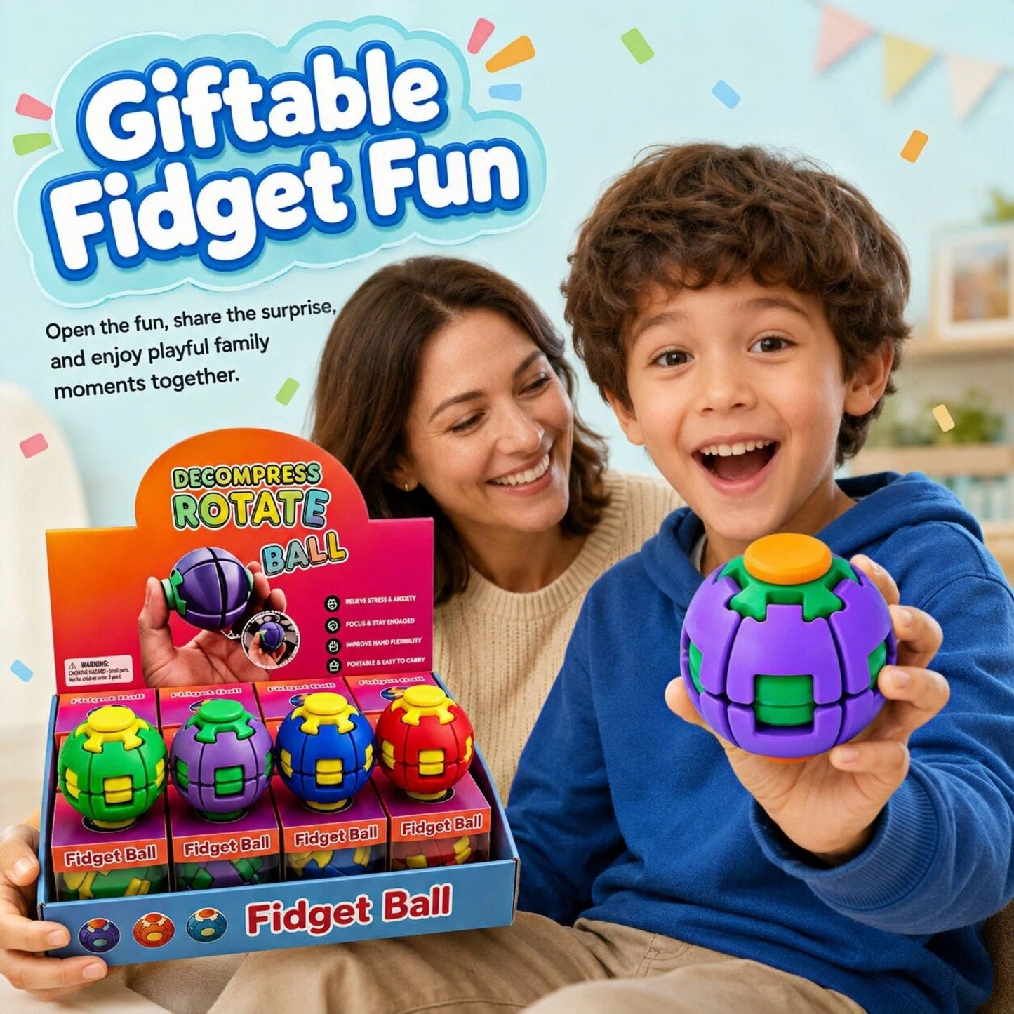 HelixCore fidget spinner ball giftable fidget play scene