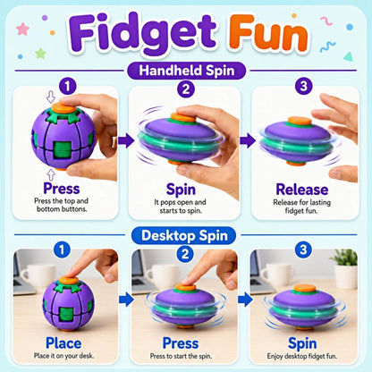 HelixCore fidget spinner ball handheld and desktop spin instructions